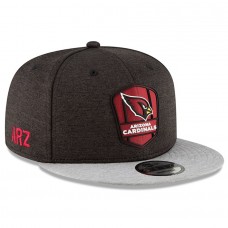 Men's Arizona Cardinals New Era Black/Heather Gray 2018 NFL Sideline Road Official 9FIFTY Snapback Adjustable Hat 3058598